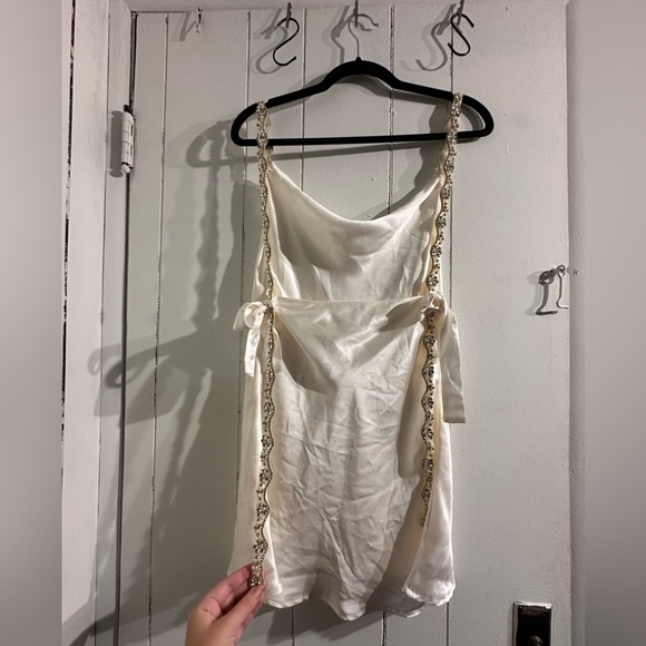 Sister The Label Satin Slip Dresswith full rhinestone straps and bows - Picture 4 of 9